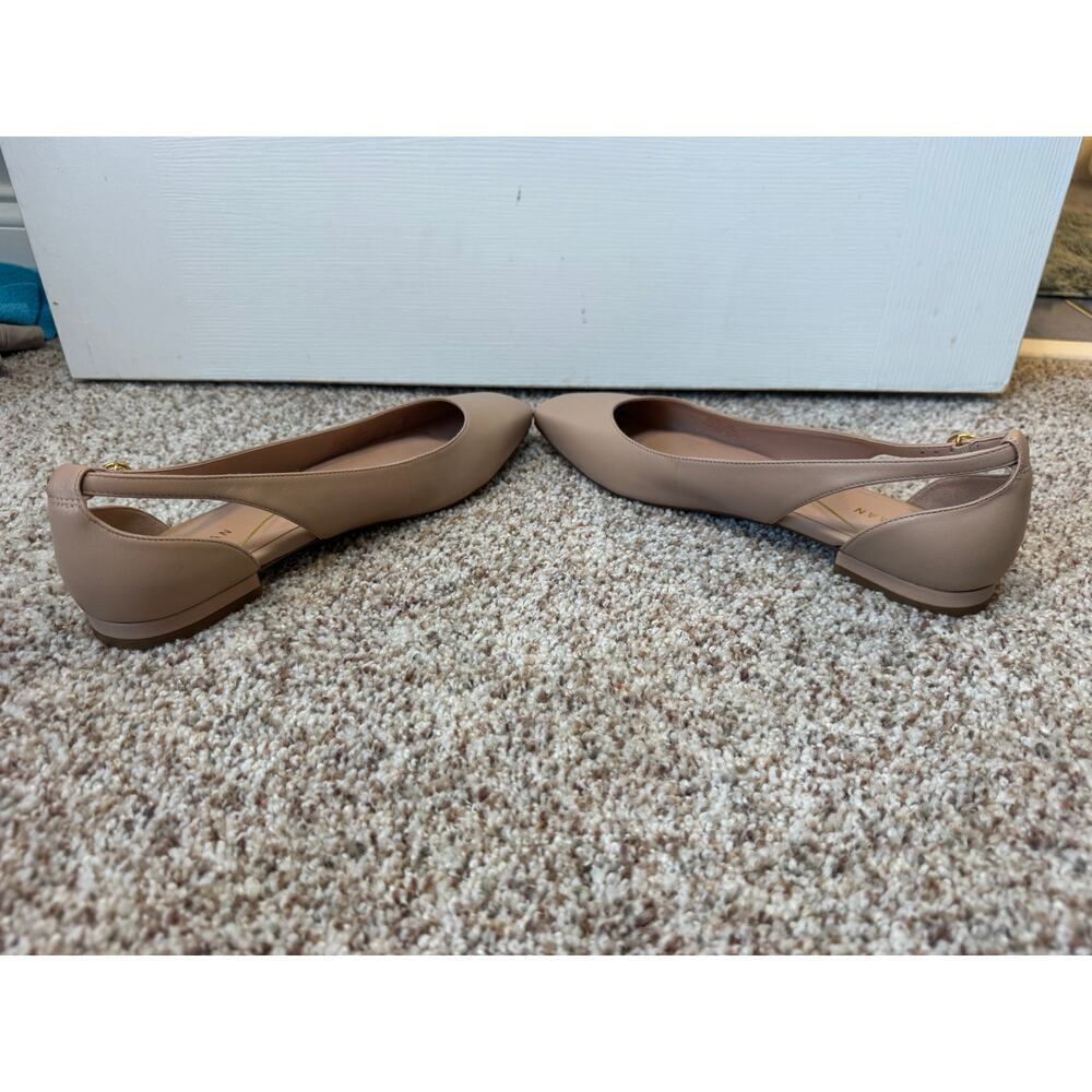 COLE HAAN Bria Flat Slingback Cutout Square Toe Brush Beige leather shoe, 11 - Picture 8 of 11